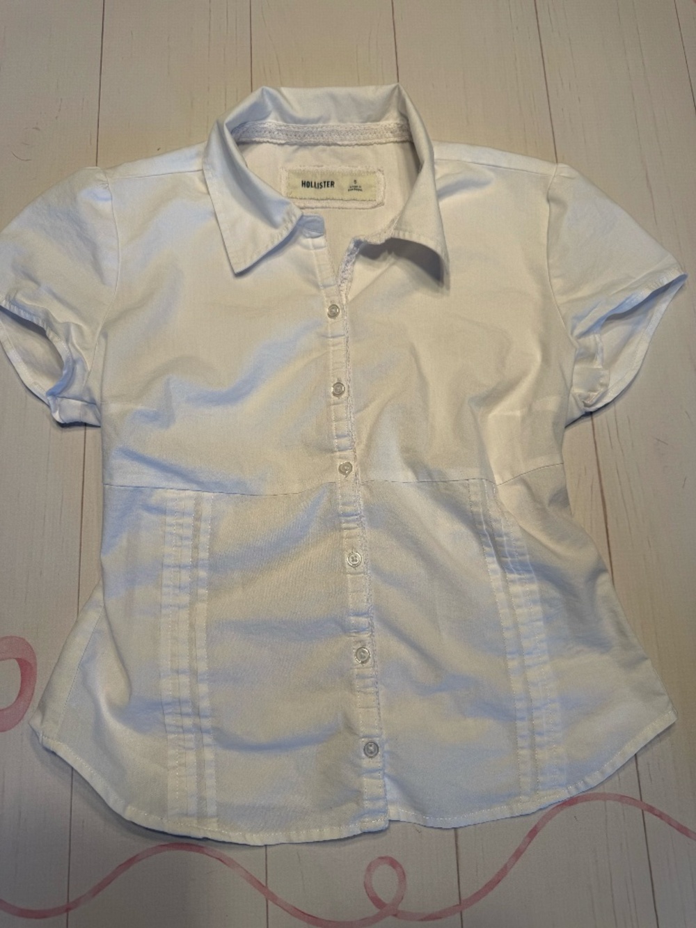 Hollister Short Sleeve Button Down Blouse Size Small